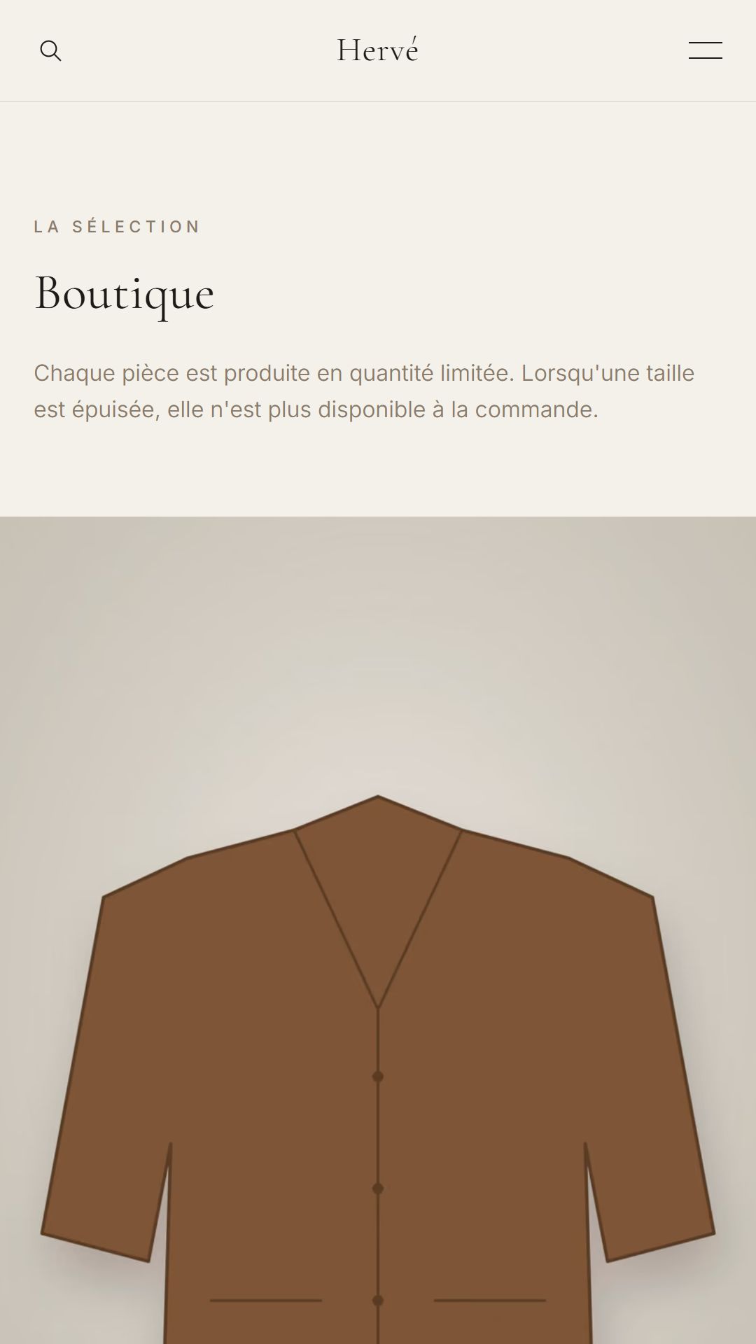 La boutique dans l'application : la sélection, une pièce par écran
