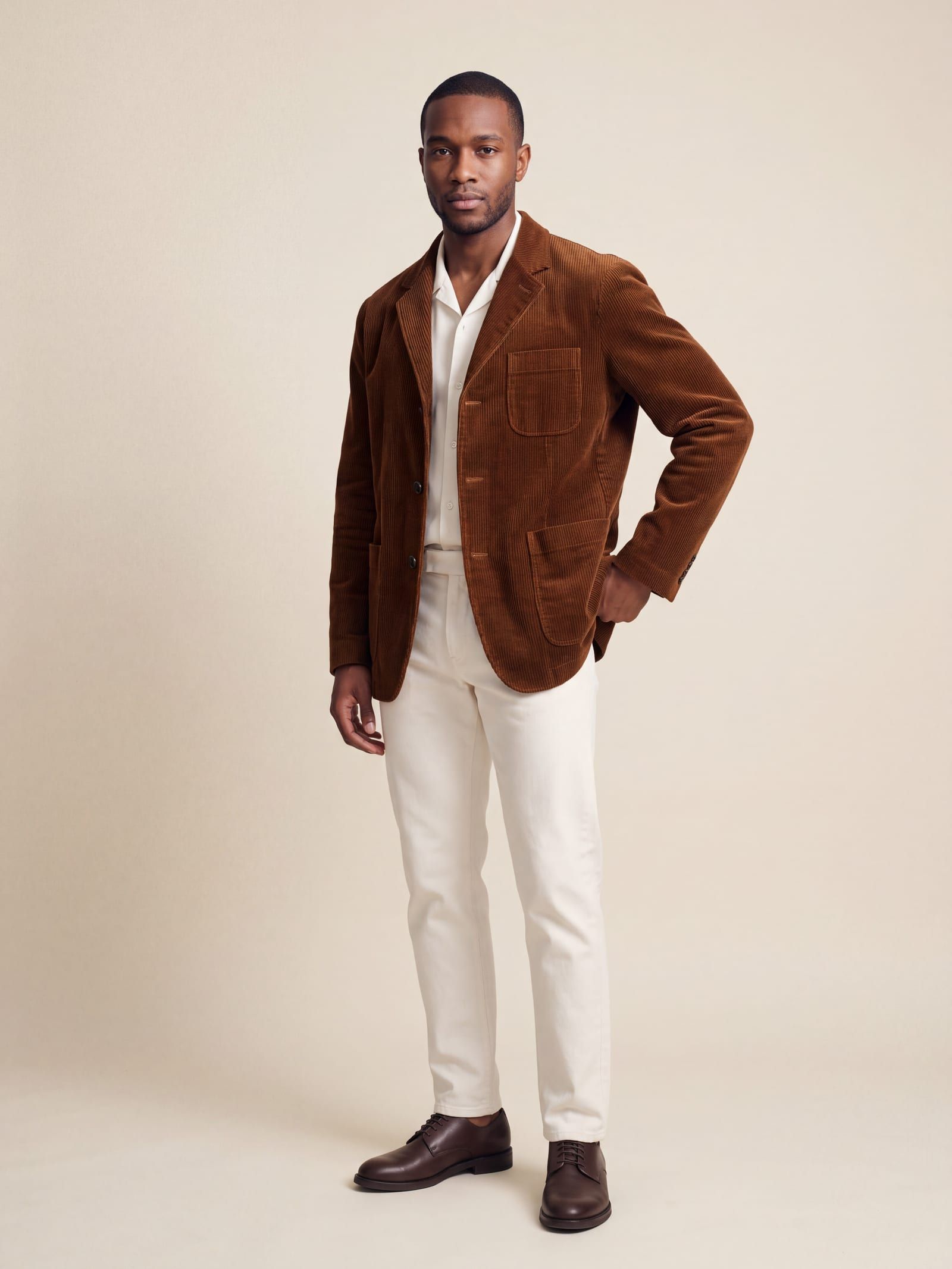 Veste velours tabac